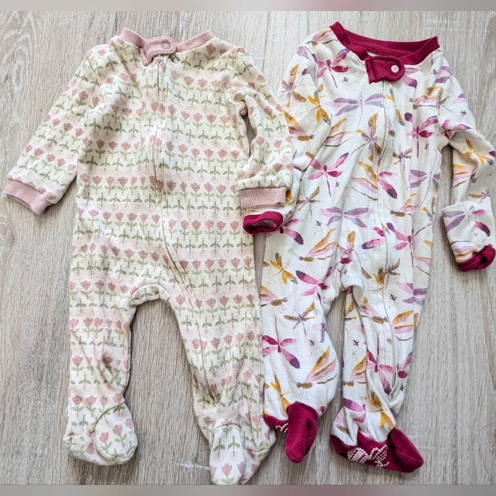 Baby 0-3 Floral Zip Onesies Bundle
